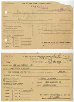 Collection of (18) John Lee Hooker Western Union Telegram Payments from his Record Label